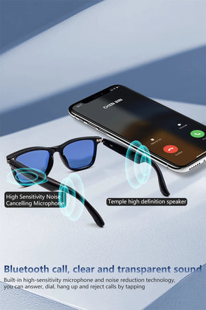 Lunettes intelligentes magnétiques : Lunettes de soleil polarisées filtrant la lumière bleue Lentilles 2 en 1 Audio Micro et haut-parleurs intégrés Assistant tactile et vocal