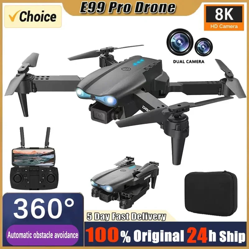 Nouveau E99 PRO Drones GPS Profesional 8K avec caméra HD FPV 5G Wifi Brushless Moteur Pliable RC Quadricoptère Évitement d’obstacles Dron