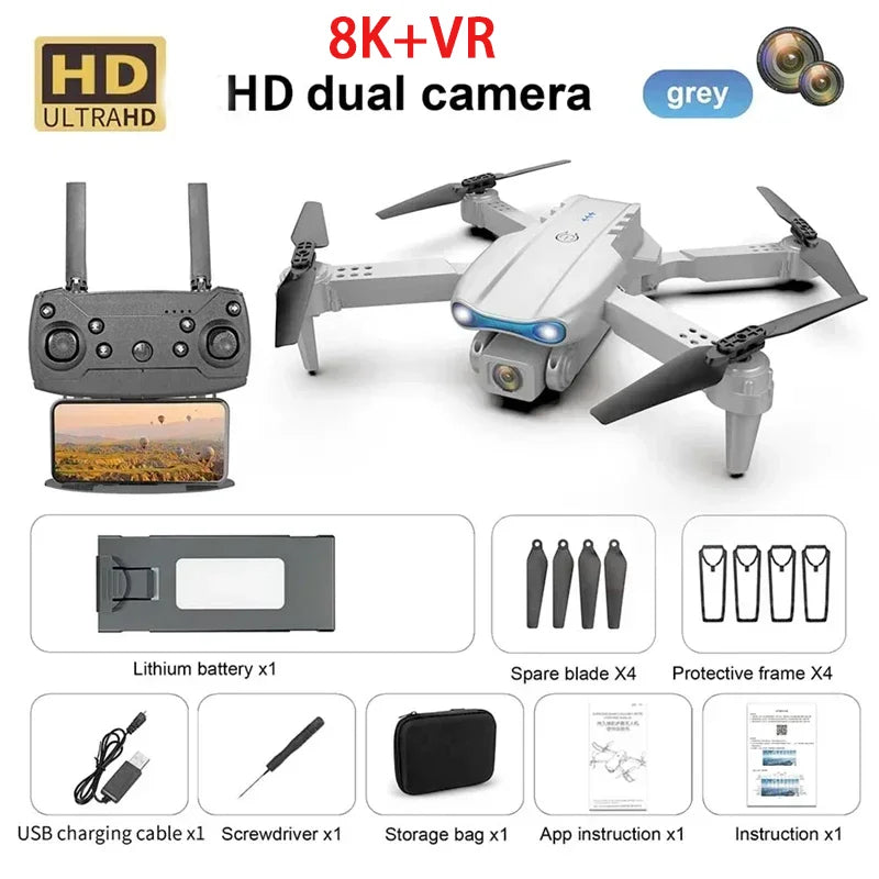 Nouveau E99 PRO Drones GPS Profesional 8K avec caméra HD FPV 5G Wifi Brushless Moteur Pliable RC Quadricoptère Évitement d’obstacles Dron