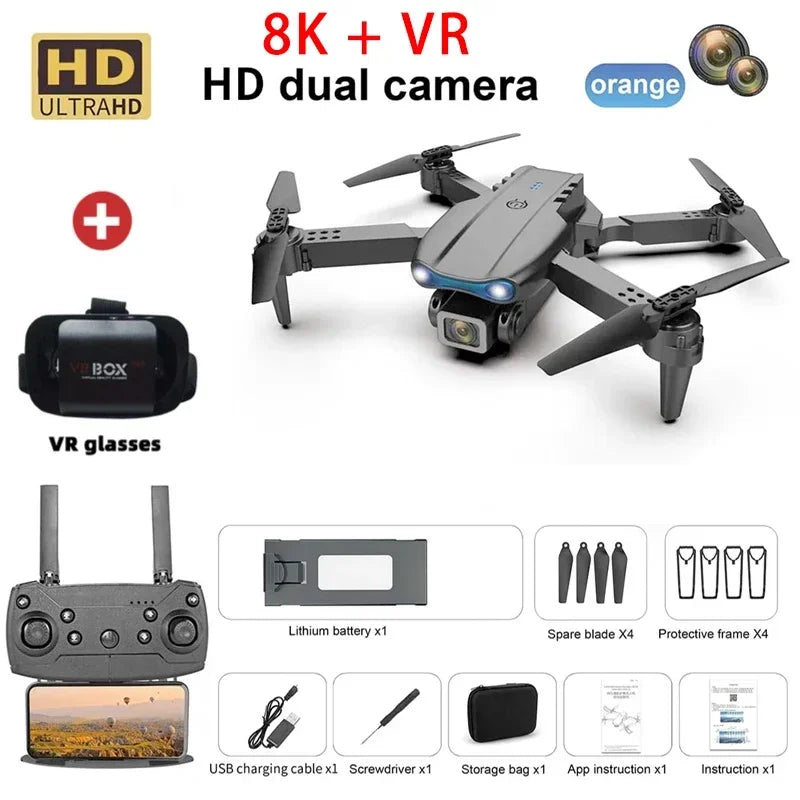 Nouveau E99 PRO Drones GPS Profesional 8K avec caméra HD FPV 5G Wifi Brushless Moteur Pliable RC Quadricoptère Évitement d’obstacles Dron