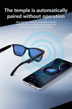 Lunettes intelligentes magnétiques : Lunettes de soleil polarisées filtrant la lumière bleue Lentilles 2 en 1 Audio Micro et haut-parleurs intégrés Assistant tactile et vocal